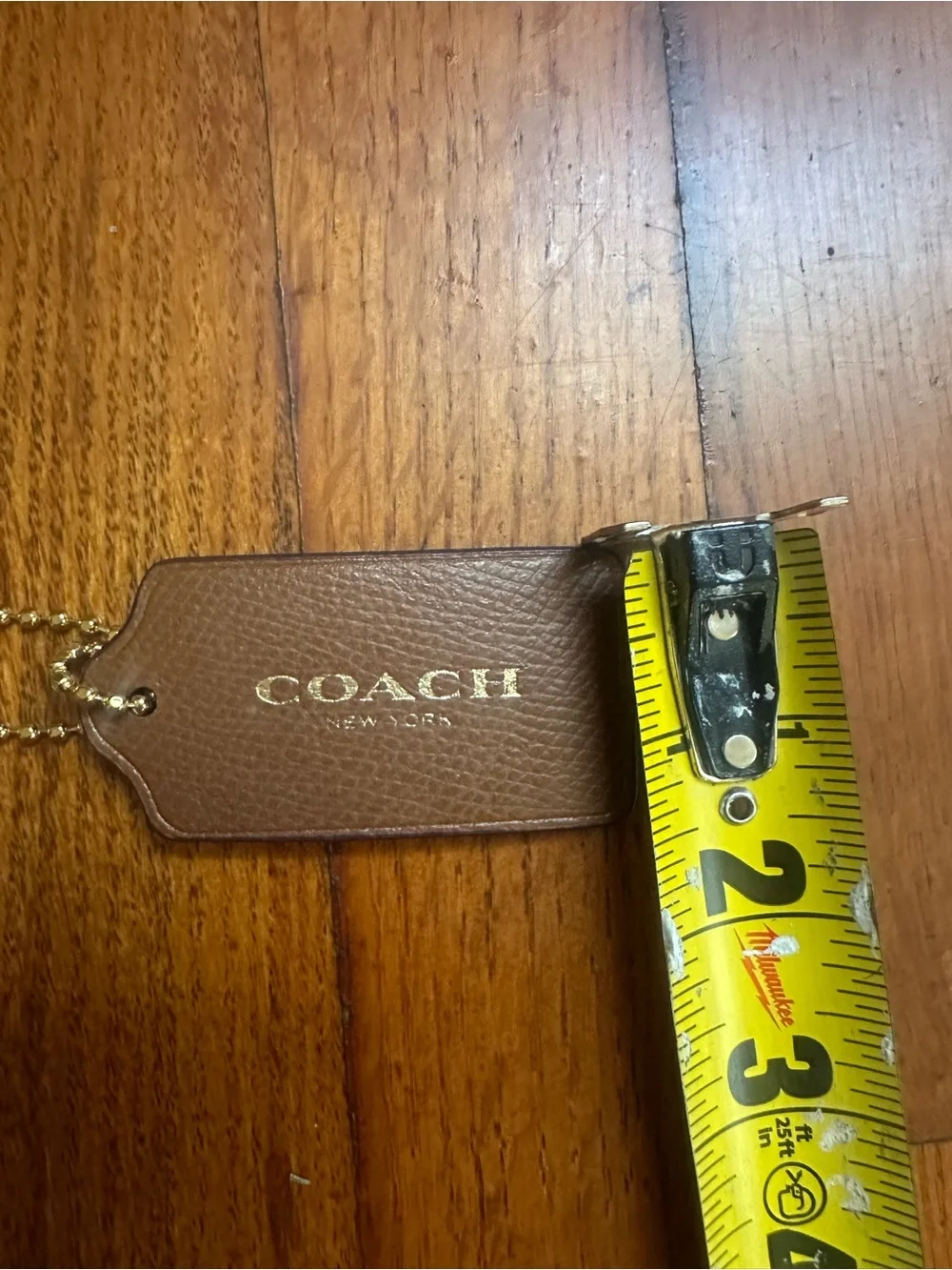 COACH Large Caramel Brown Leather Replacement Purse Handbag Hang Tag Charm